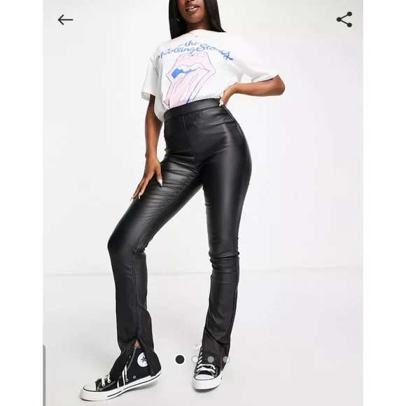 stradivarius Pants Jumpsuits Stradivarius Coated Flare Jeans